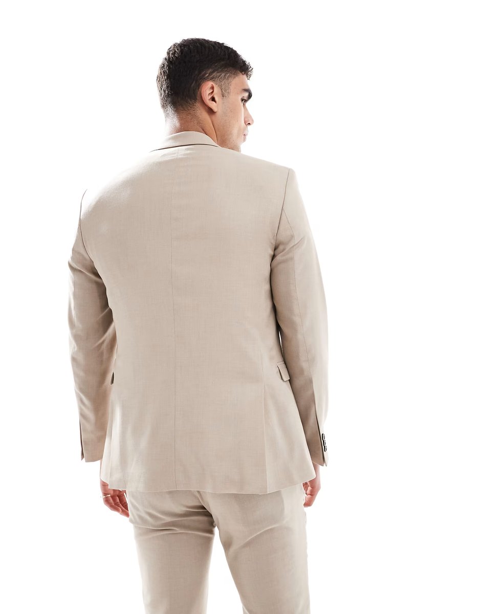 ASOS Jack & Jones super slim suit jacket in beige - 2