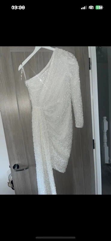 Asos luxe White Sequin Embellished Dress