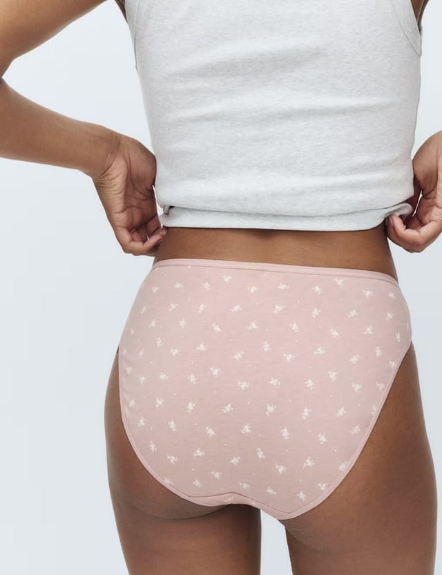 Marks & Spencer M&S 7 Pack Pure Cotton High Leg Knickers Pink Mix - 3