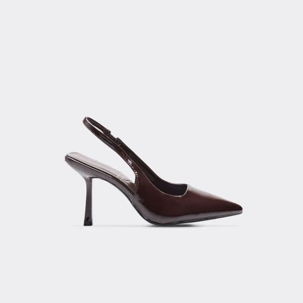 EGO EGO Brown Patent Slingback Court Heels