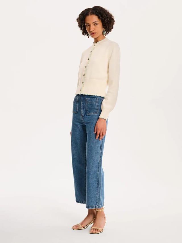 OMNES Flynn Cardigan in Cream - 2