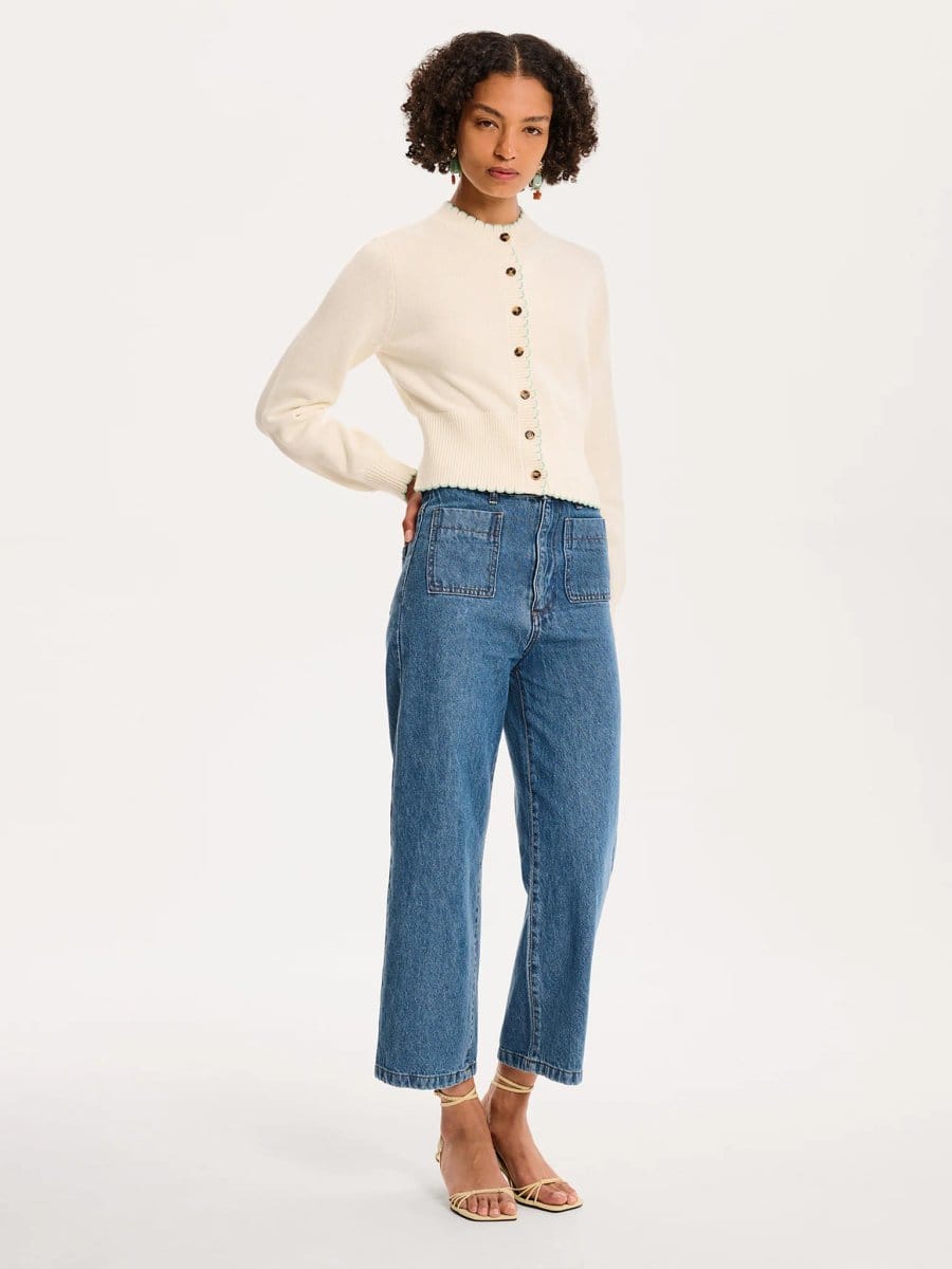 OMNES Flynn Cardigan in Cream - 4