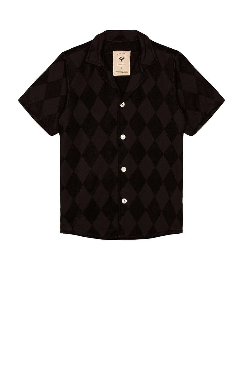 revolve Revolve Black Diamond Shirt with Diamond Pattern