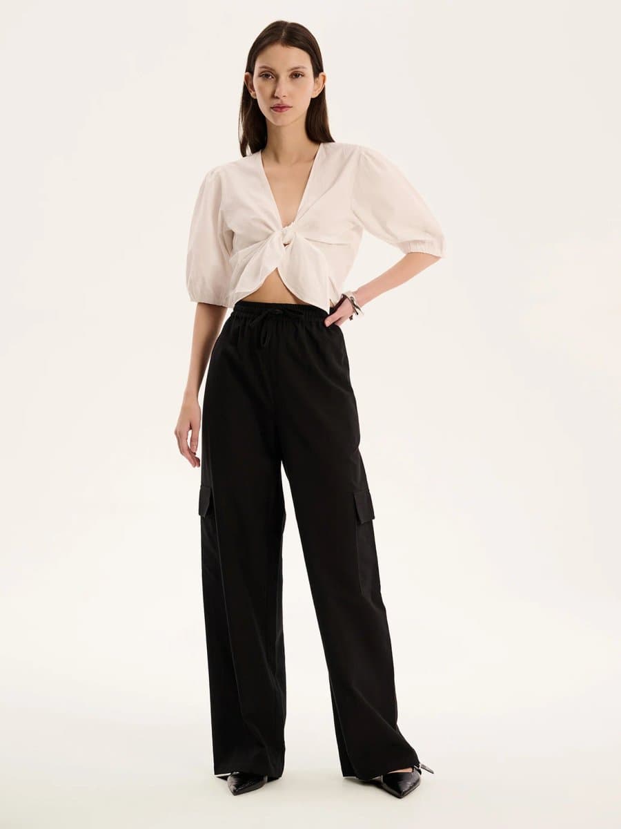OMNES OMNES Relaxed Cargo Trouser in Black