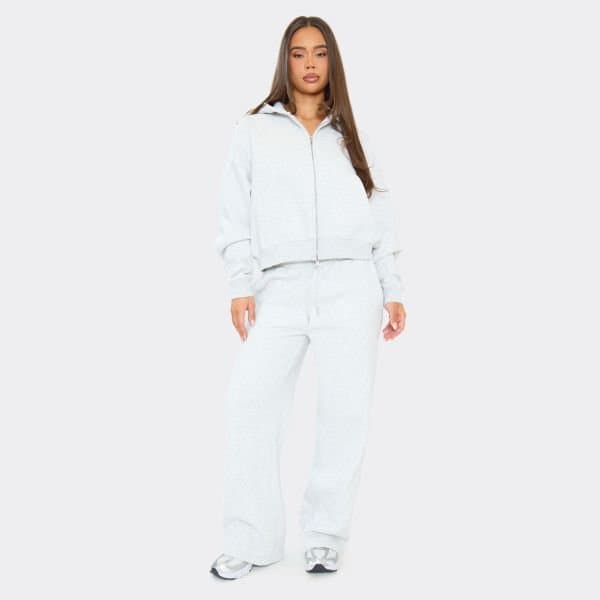 EGO LOW RISE WIDE LEG JOGGERS IN GREY, Women's Size UK 6