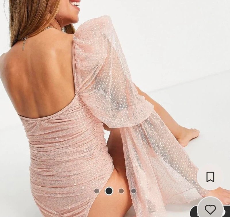 ASOS ASOS luxe Pearl one shoulder high leg swimsuit - 4