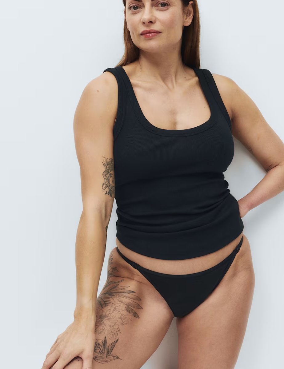 Marks & Spencer M&S 2 Pack Adaptable Clasp Period Bikini Knickers Black - 2