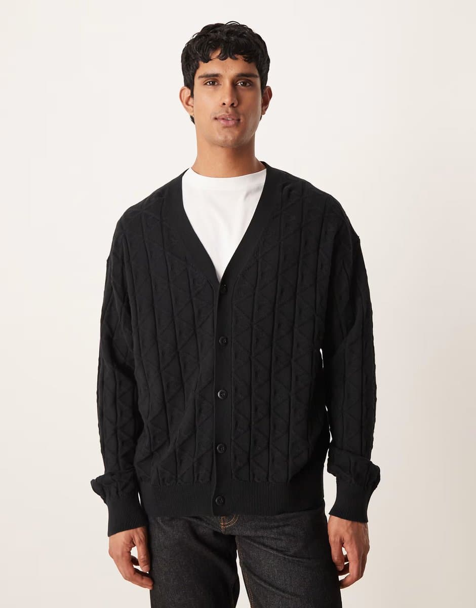 ASOS Calvin Klein Jeans monogram cardigan in black