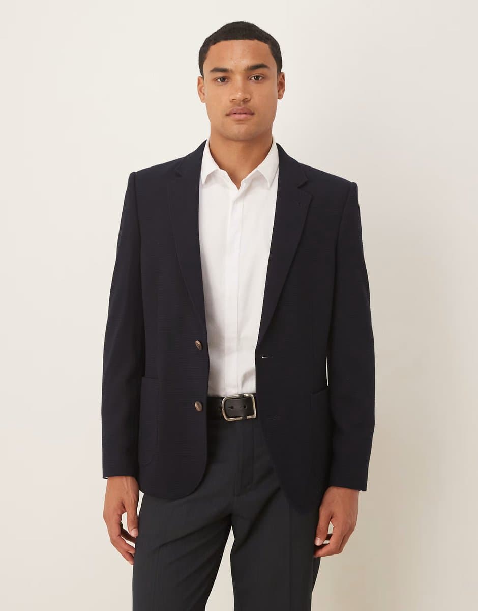 ASOS ASOS Skinny Blazer in Navy Microtexture
