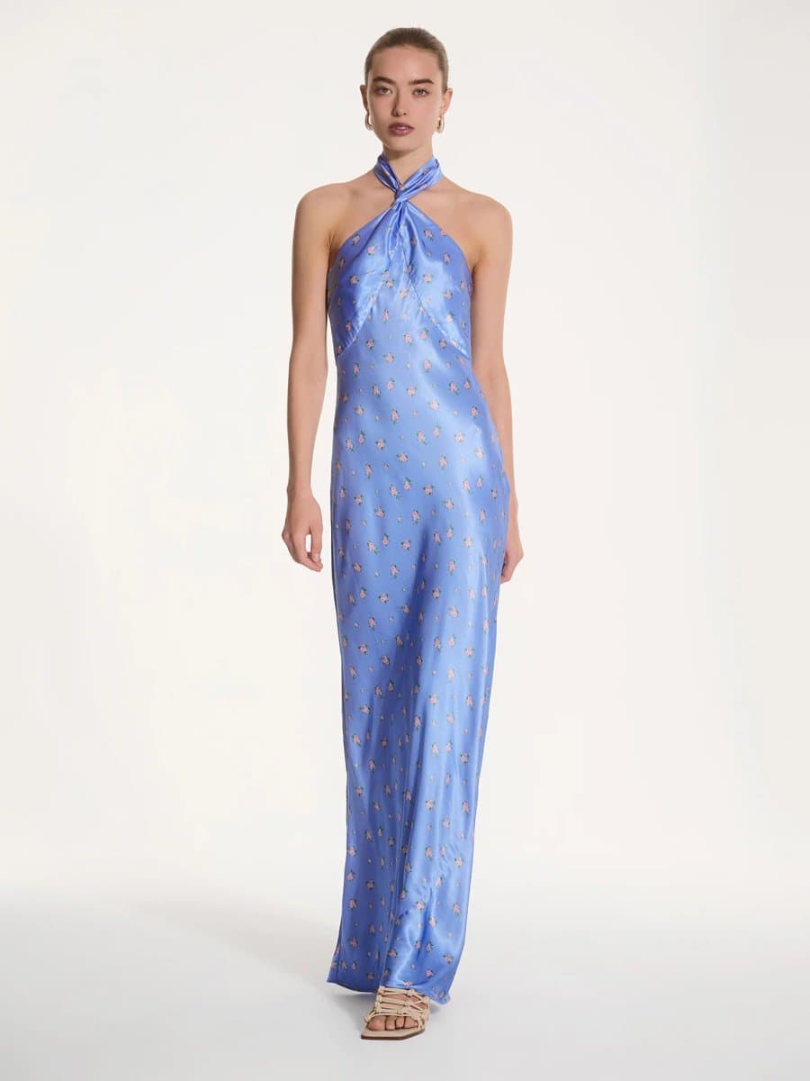 OMNES Arles Floral Dress in Light Blue