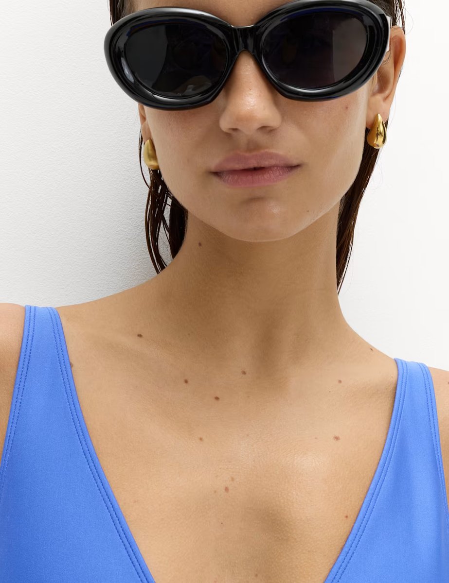 Marks & Spencer M&S Sculpt Panelled Plunge Swimsuit Cobalt - 4