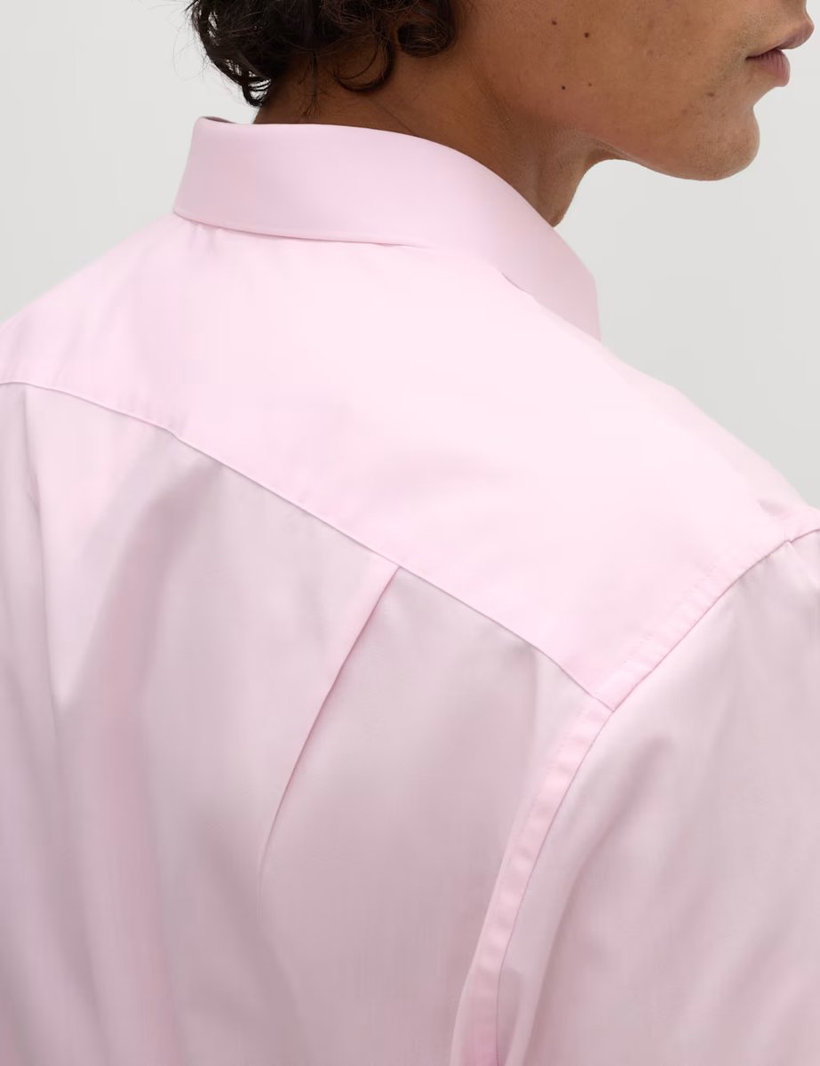 Marks & Spencer M&S Regular Fit Easy Iron Cotton Blend Shirt Pink - 3