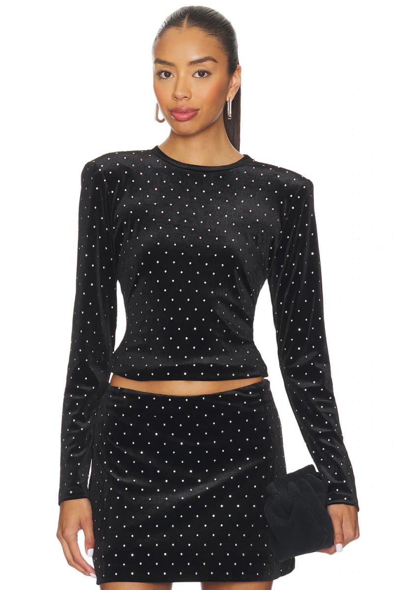 revolve Revolve Maddilyn Top with Long Sleeves in Black