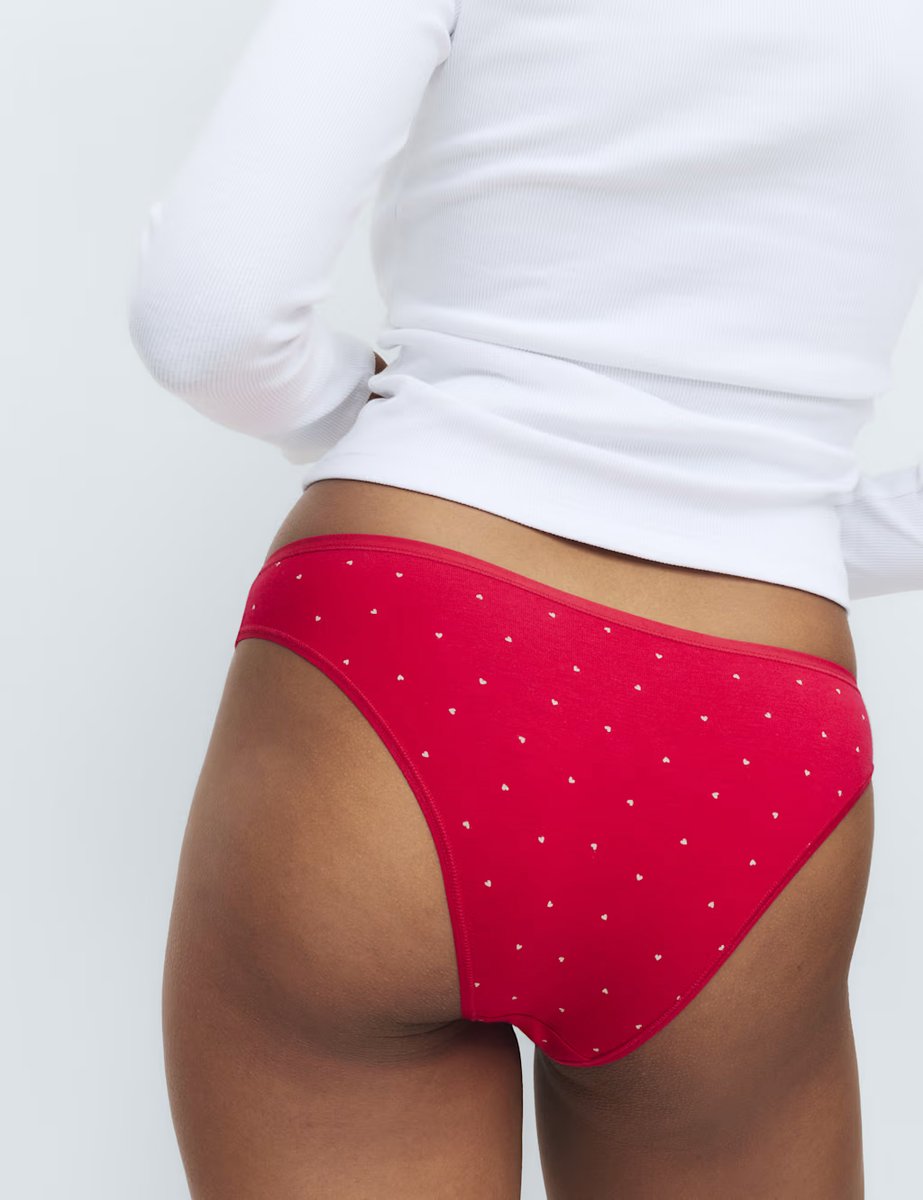 Marks & Spencer M&S 5pk No VPL Cotton Modal Brazilian Knickers Red Mix - 3