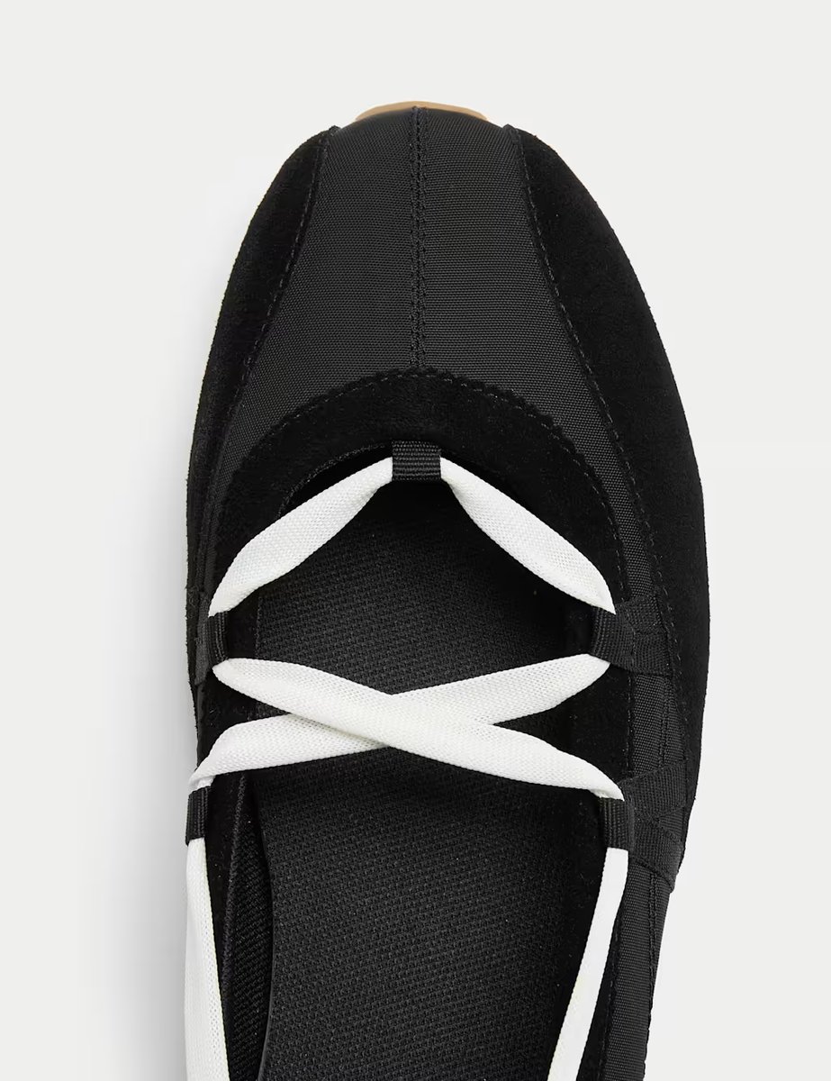 Marks & Spencer M&S Ankle Tie Ballet Trainers Black - 2