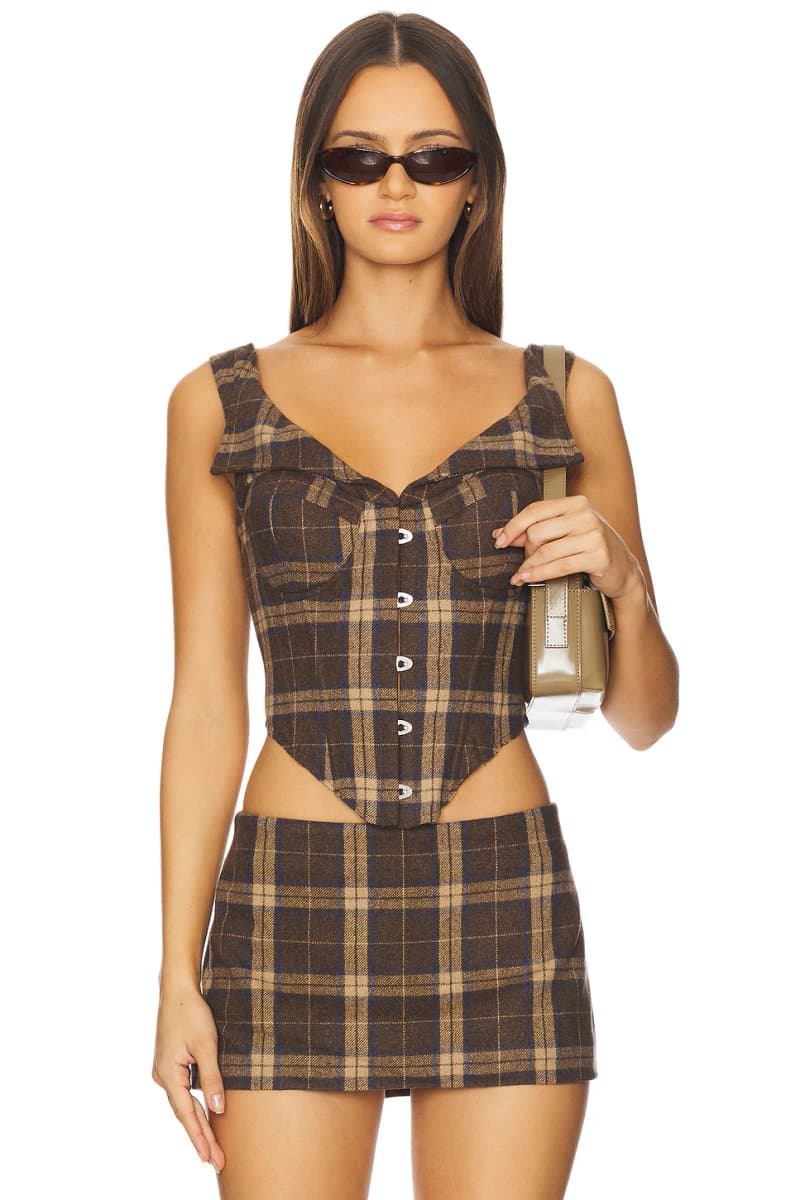 revolve Chamonix Tartan Corset