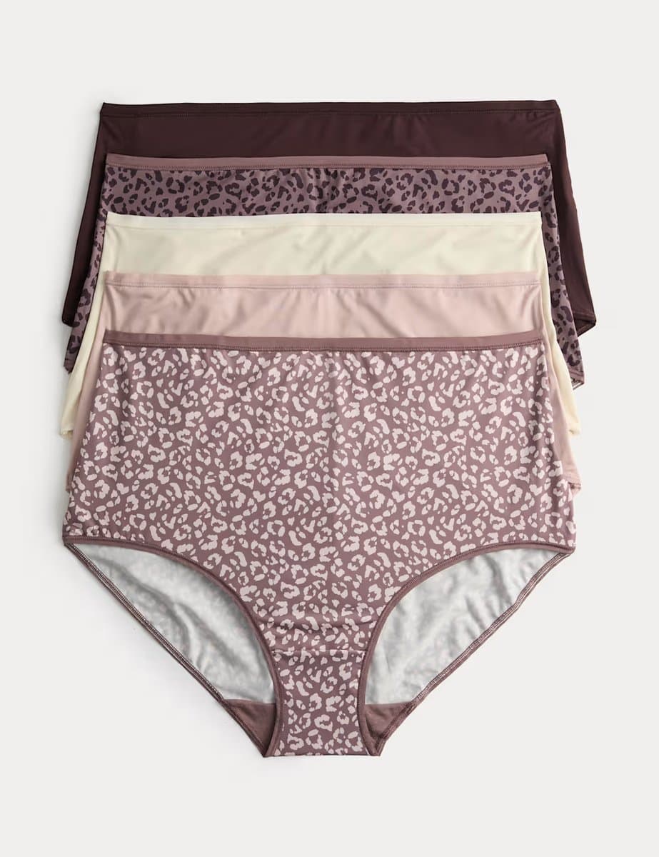 Marks & Spencer M&S 5pk Microfibre Full Briefs Brown Mix