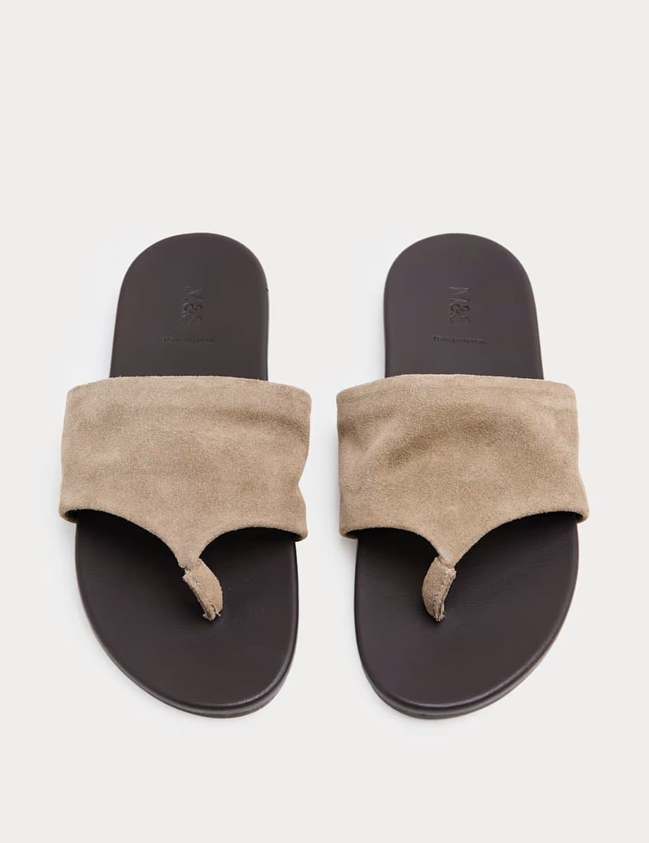 Marks & Spencer M&S Suede Flat Mules Mink