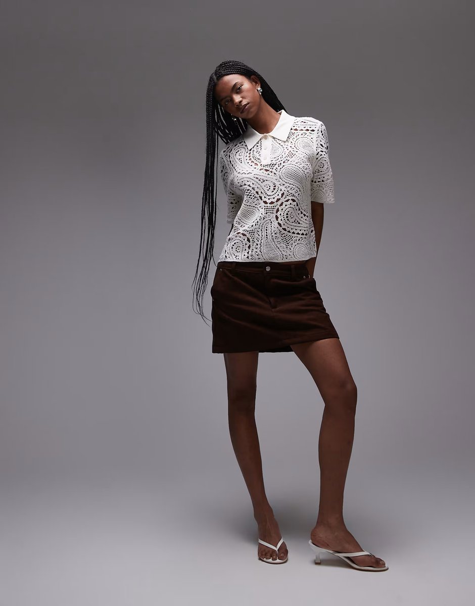 ASOS & Other Stories  crochet knit blouse in white - 4