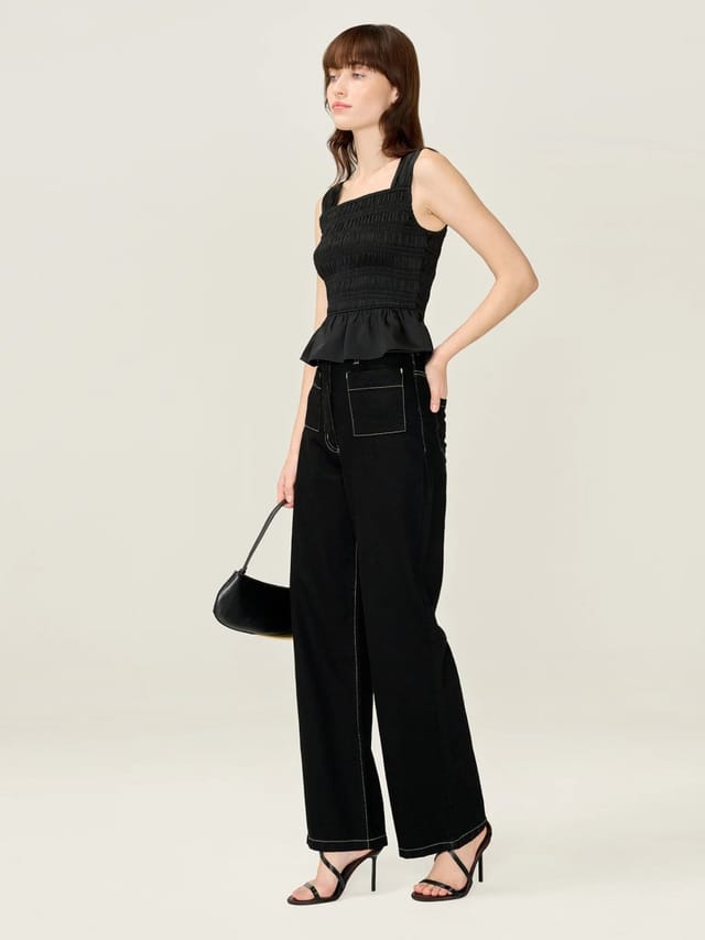 OMNES Rain Top in Black - 2