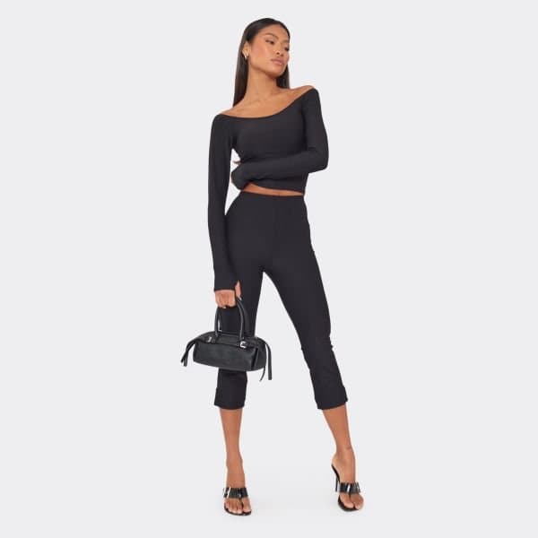 EGO Low Rise Capri Trousers In Black, Women's Size UK 6