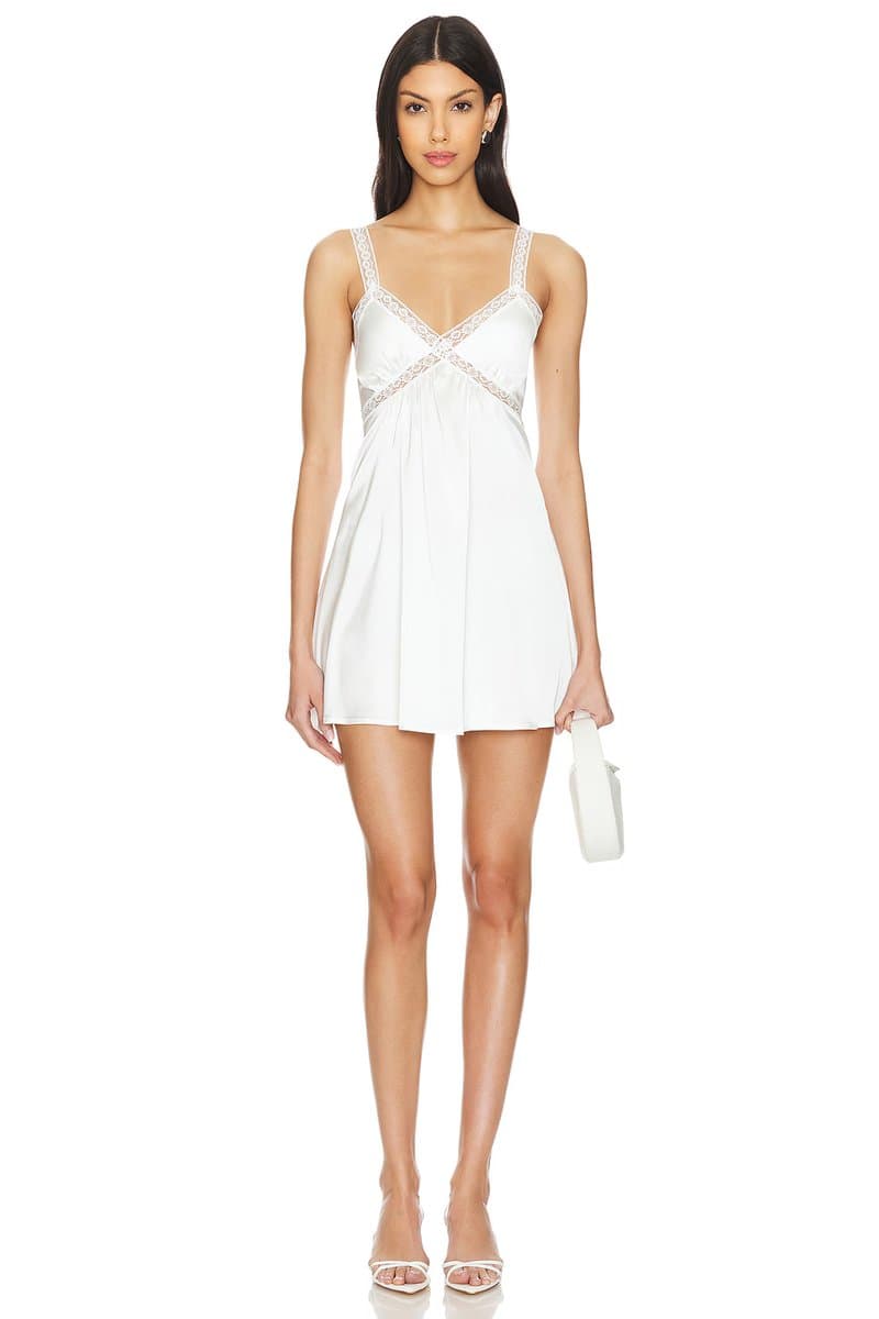 revolve Revolve Capri Slip Satin Dress in Ivory