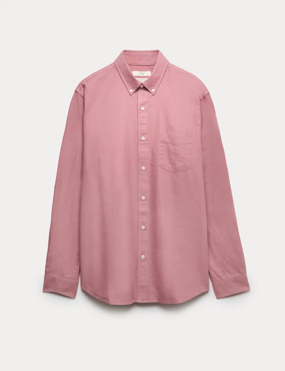 Marks & Spencer M&S Pure Cotton Ultimate Oxford Shirt Antique Rose