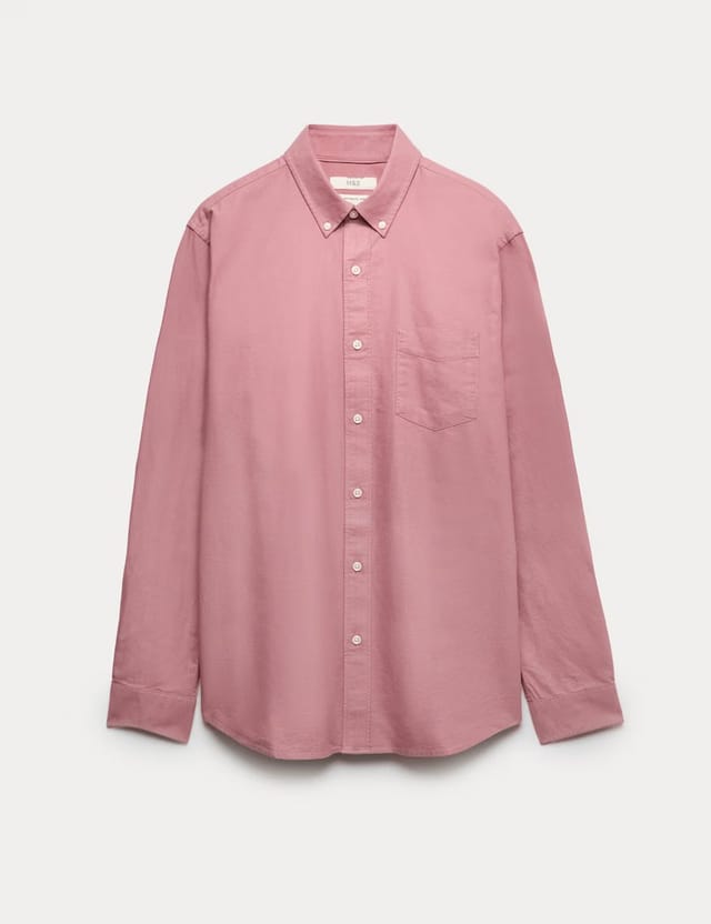 Marks & Spencer M&S Pure Cotton Ultimate Oxford Shirt Antique Rose - 2
