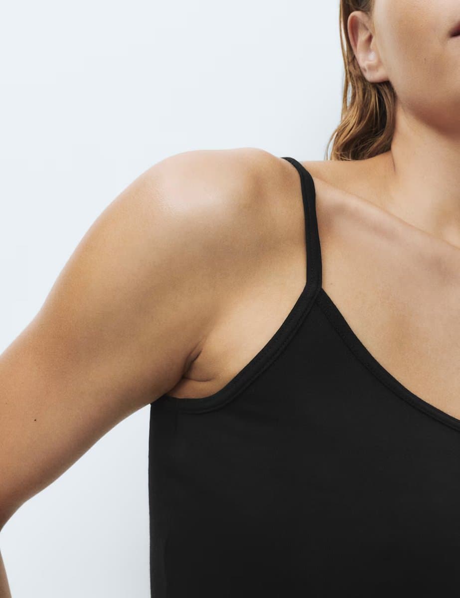 Marks & Spencer M&S Thermal Strappy Vest in Black