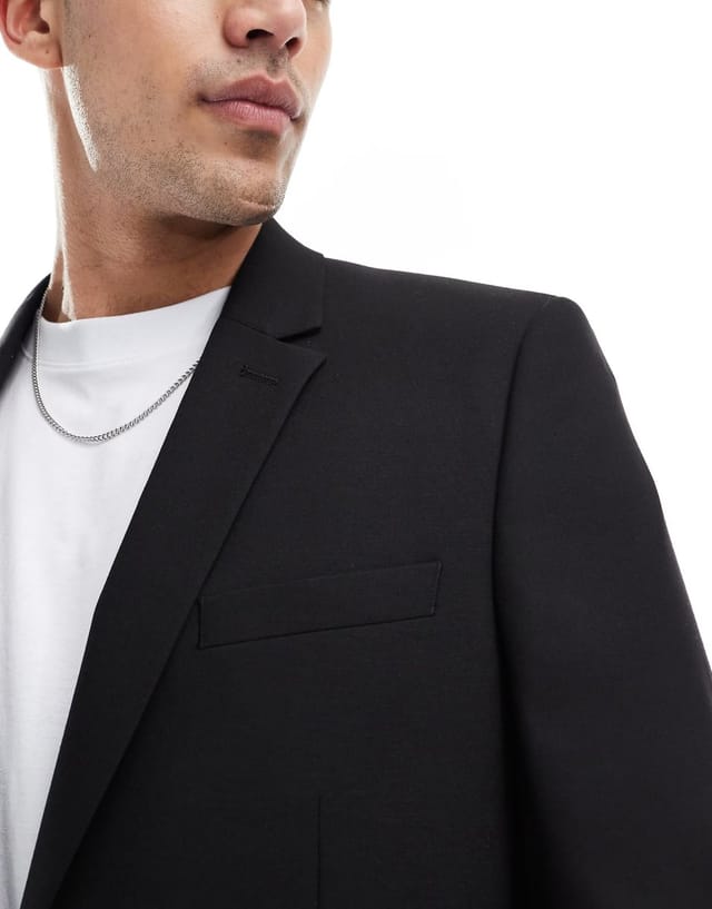 ASOS ASOS DESIGN regular suit jacket in black - 2