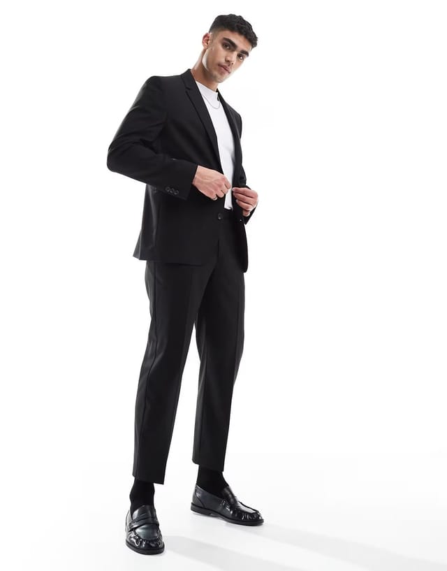 ASOS ASOS DESIGN regular suit jacket in black - 3