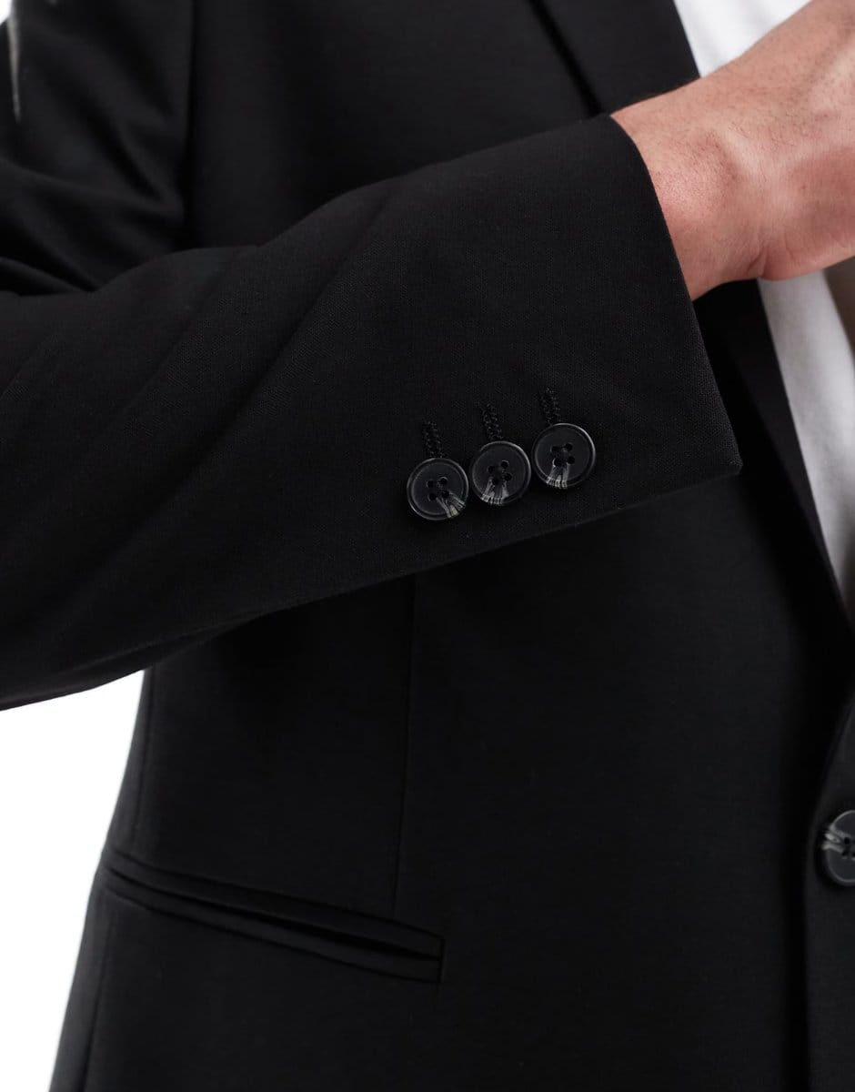 ASOS ASOS DESIGN regular suit jacket in black - 4