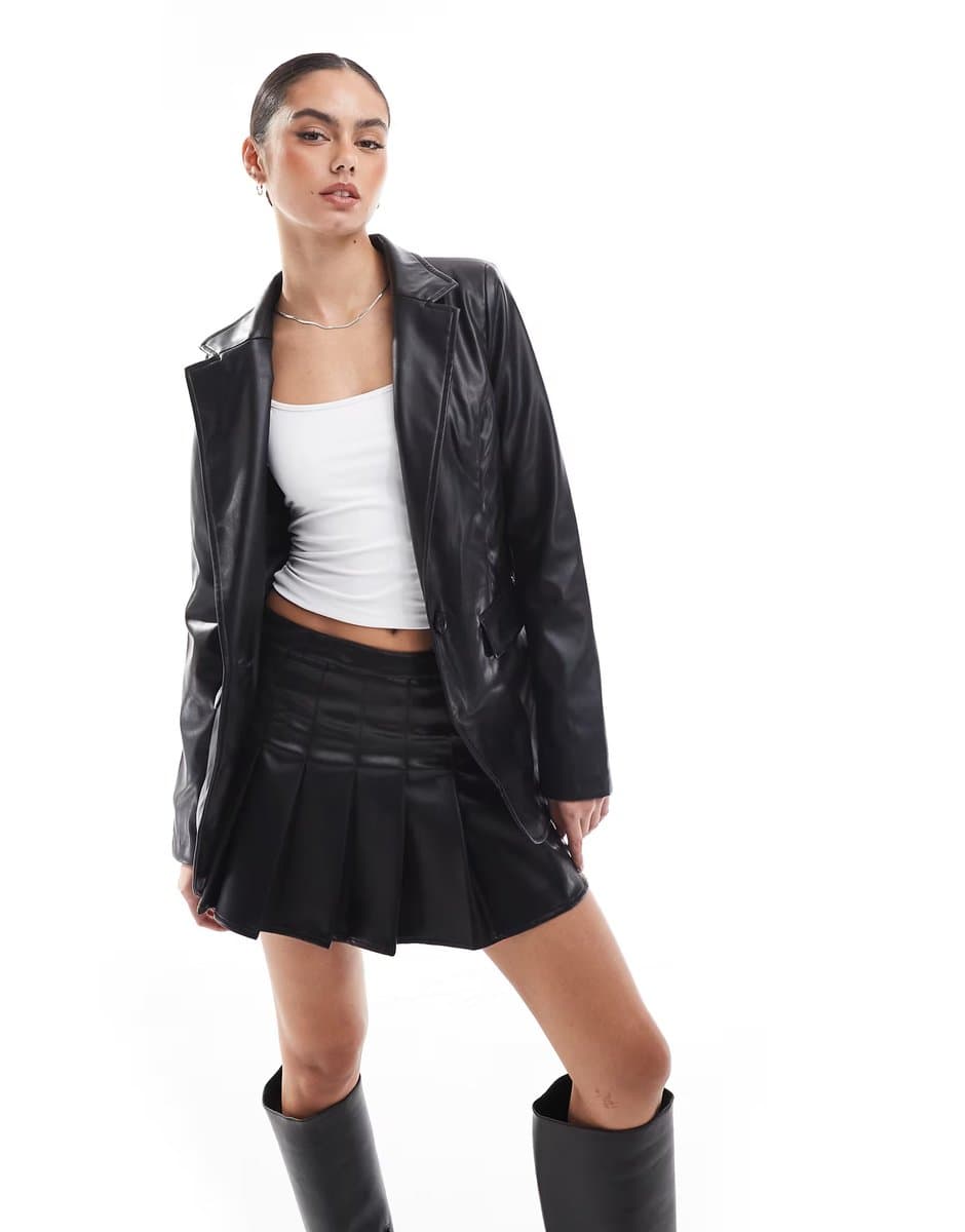 ASOS ASOS Narrated Oversized Fit Blazer in Black PU