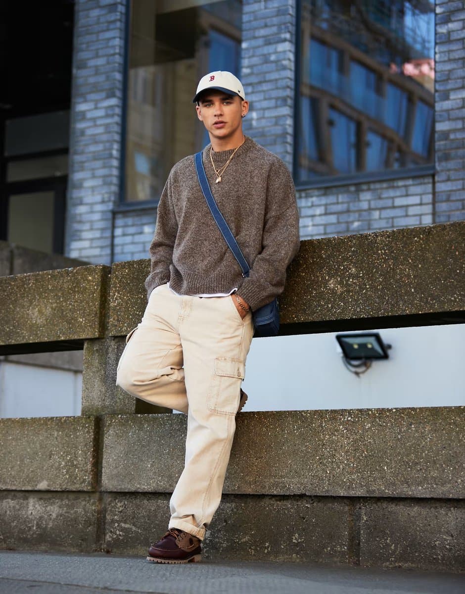 ASOS ASOS DESIGN extreme oversized boxy fit knitted jumper in brown marl