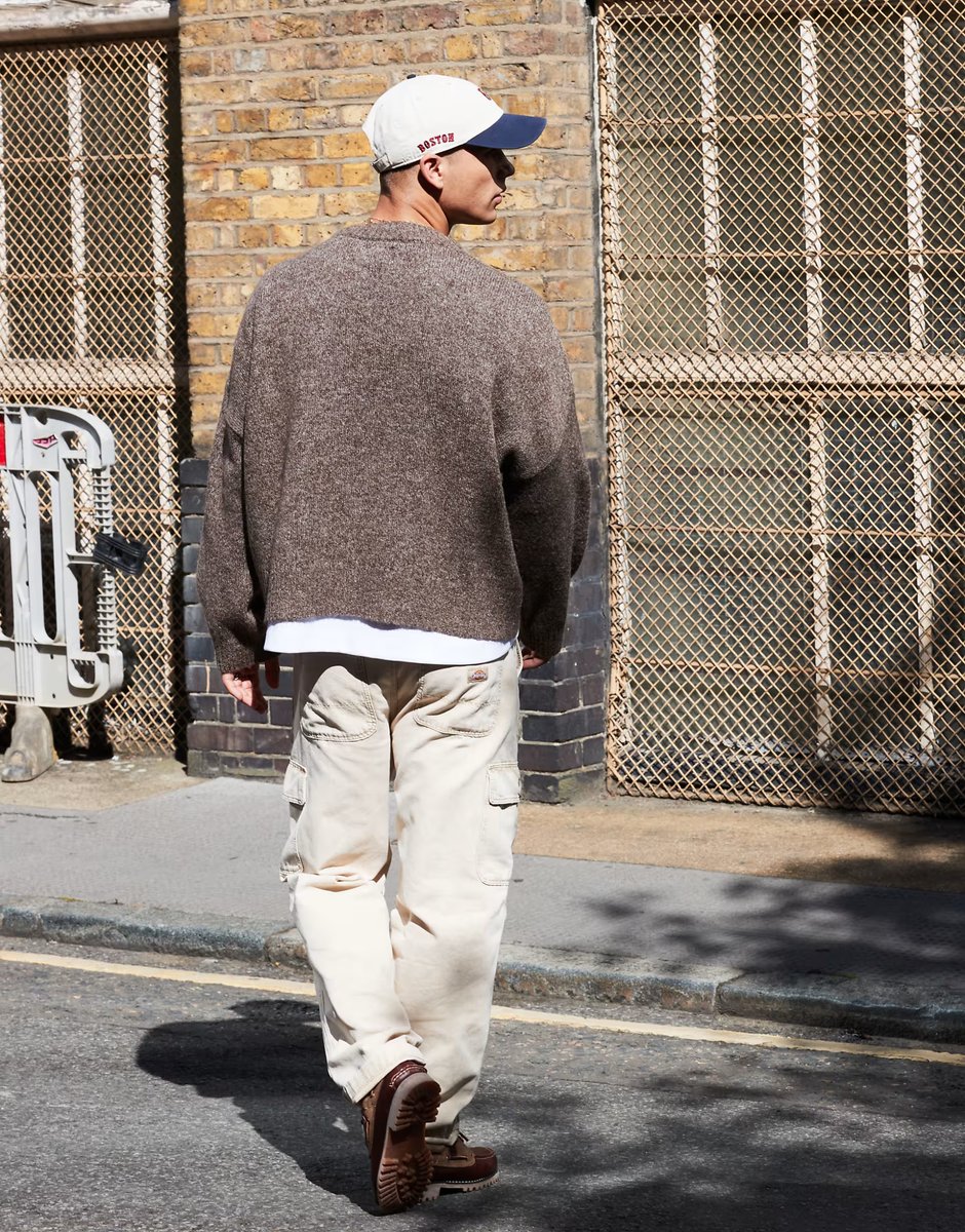 ASOS ASOS DESIGN extreme oversized boxy fit knitted jumper in brown marl - 3