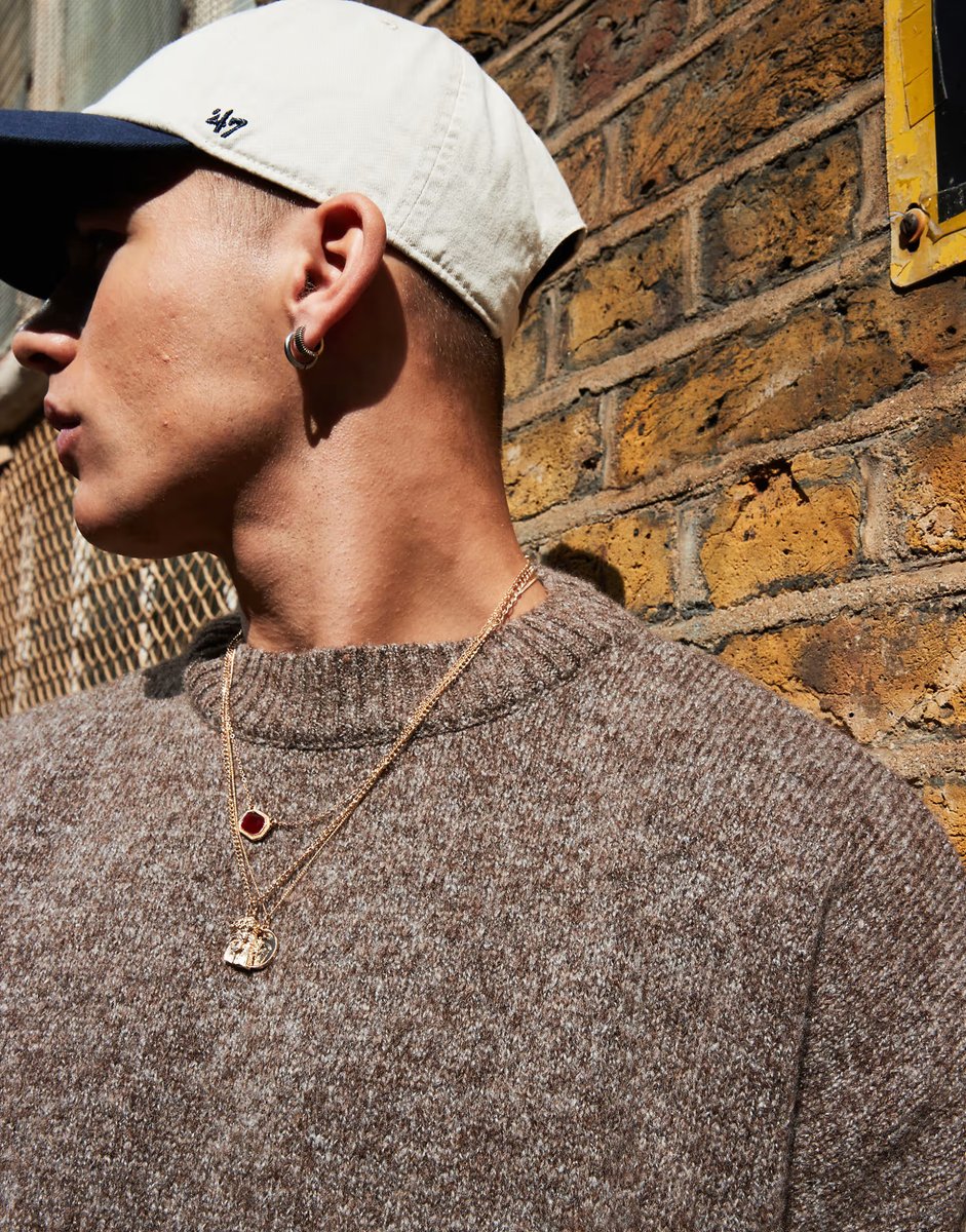 ASOS ASOS DESIGN extreme oversized boxy fit knitted jumper in brown marl - 4