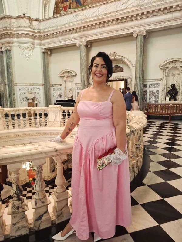 ASOS ASOS Luxe Satin pink prom dress plus size curve - 2