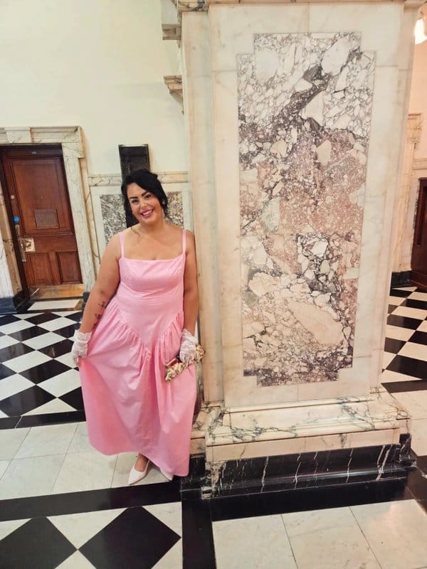 ASOS ASOS Luxe Satin pink prom dress plus size curve - 4