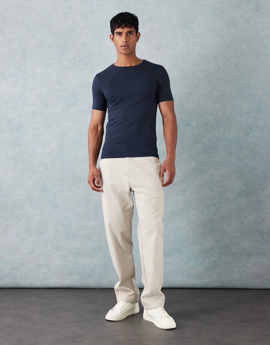 ASOS ASOS DESIGN straight chinos in stone - 1
