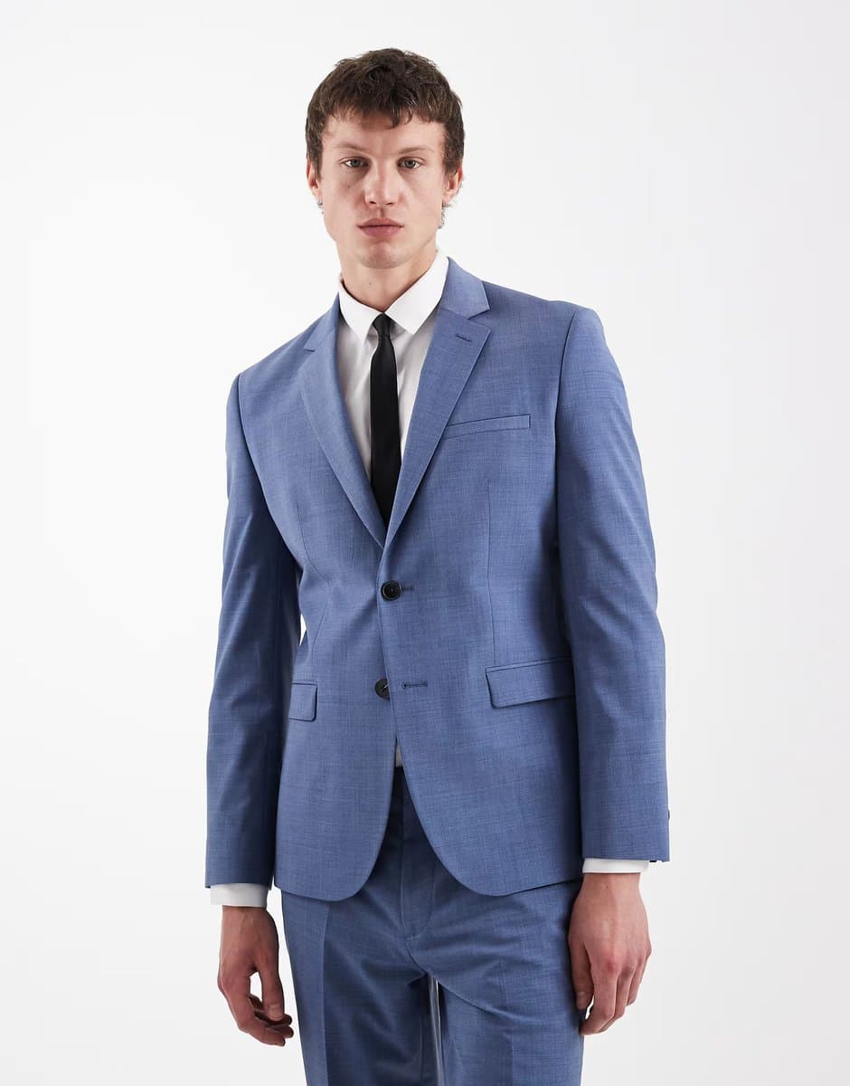 ASOS Hugo Red Arti hesten co-ord slim fit suit jacket in light blue