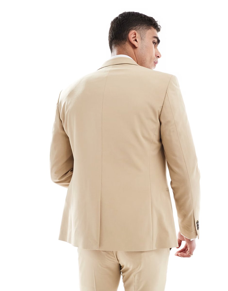 ASOS ASOS DESIGN skinny suit jacket in beige - 2