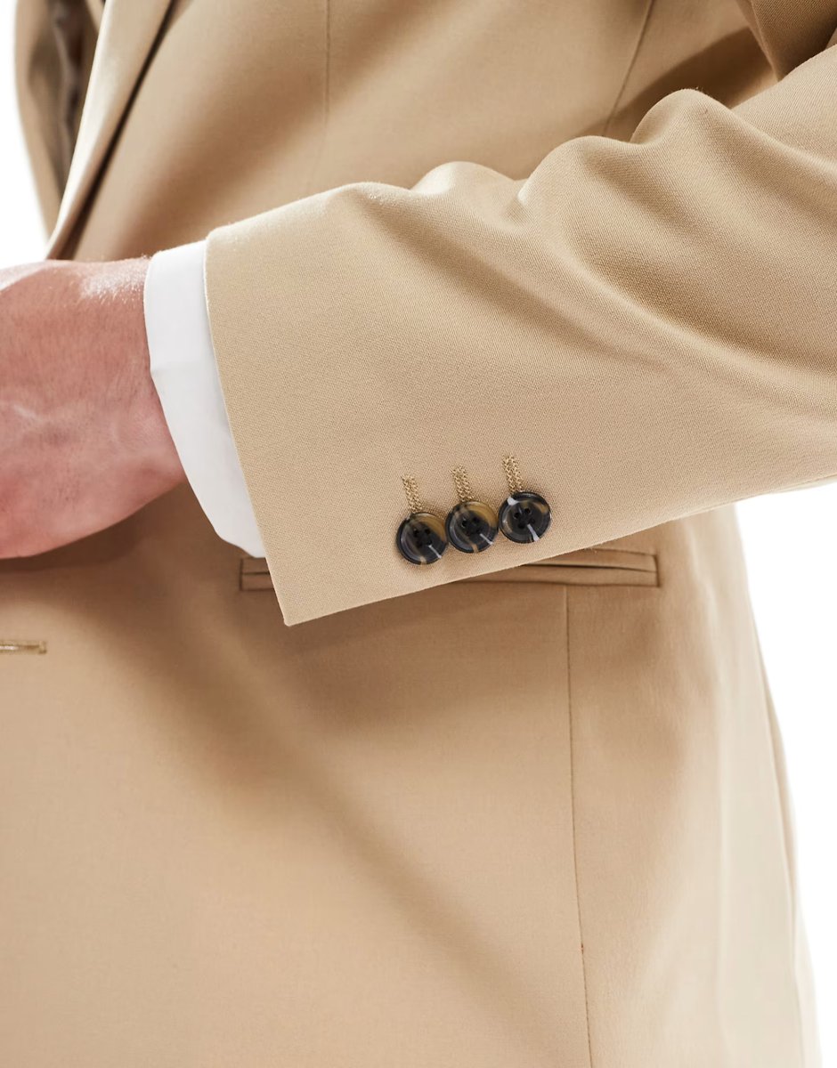 ASOS ASOS DESIGN skinny suit jacket in beige - 4