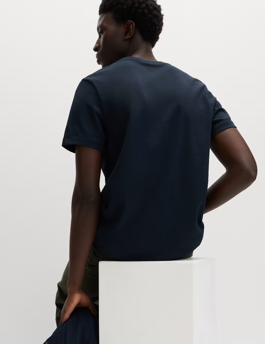 Marks & Spencer M&S The Utimate Cotton Blend T-Shirt Navy - 3