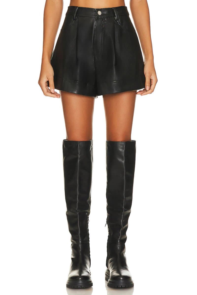 revolve Faux Leather Cuffed Short