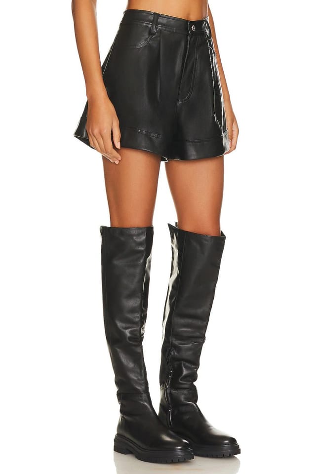 revolve Faux Leather Cuffed Short - 2