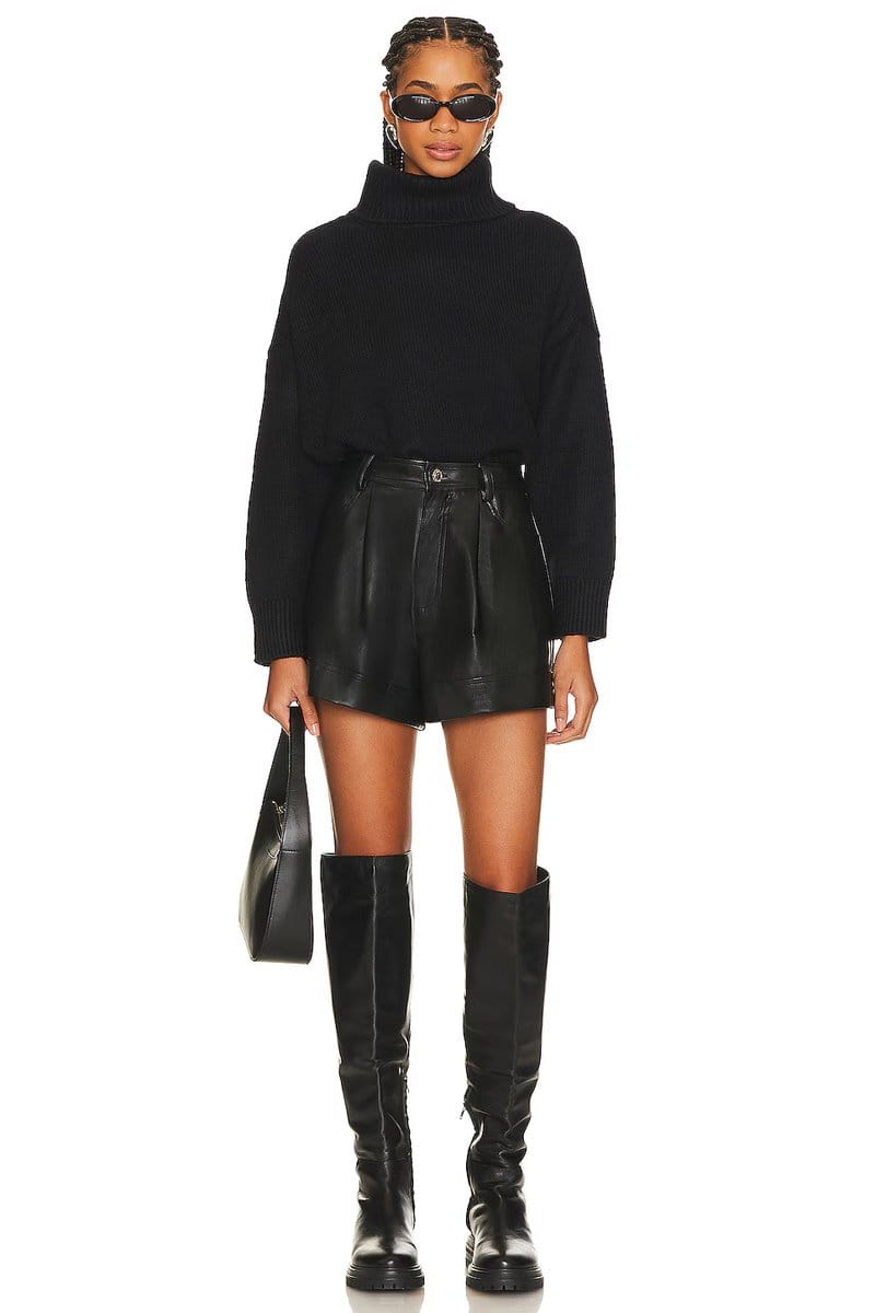 revolve Faux Leather Cuffed Short - 4