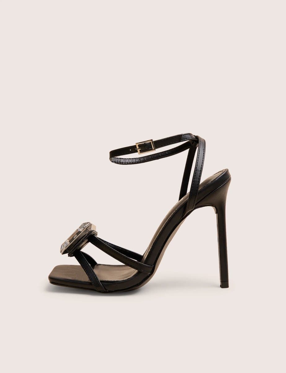 Public Desire Public Desire Jewel Detail High Heel in Black