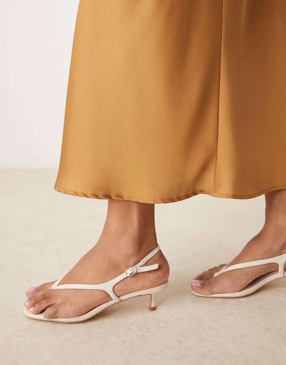 ASOS Vila satin maxi skirt in light brown - 4