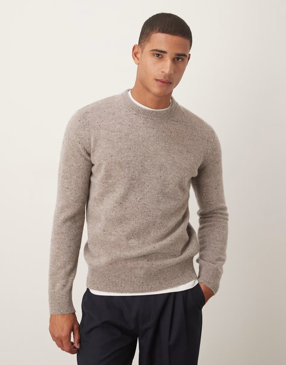 ASOS Barbour Tainsbury crew neck sweater in stone