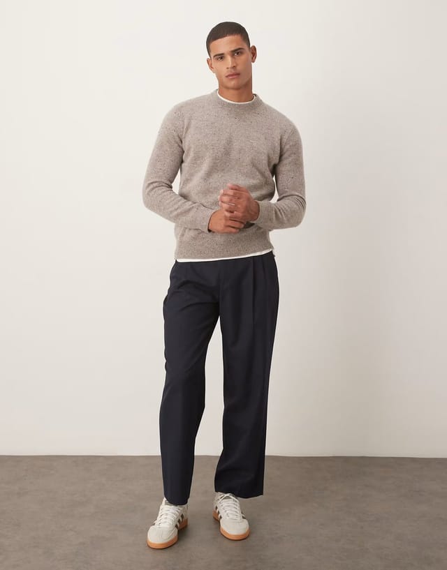 ASOS Barbour Tainsbury crew neck sweater in stone - 2